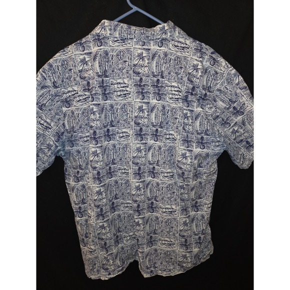Favant Hawaiian Floral Short Sleeve Button-Up Shirt Mens‎ Size XL Blue - Picture 7 of 7